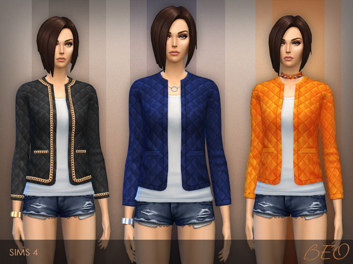 Quilted jacket for The Sims 4 by BEO